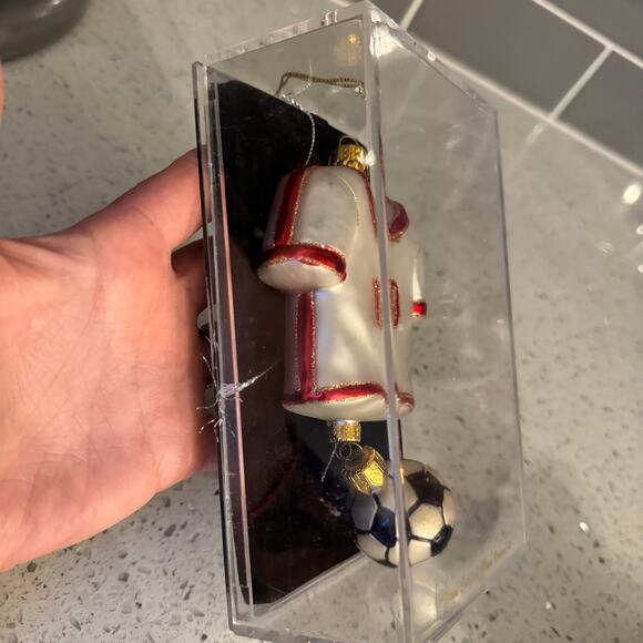 Y2K Vintage Soccer Glass Christmas Ornaments Sports Ball Number 10 Jersey - Picture 4 of 7